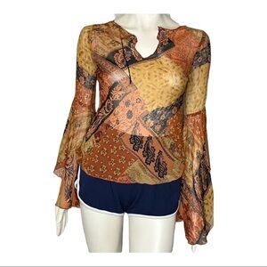 Joyce Leslie Sheer Bell Sleeve Blouse